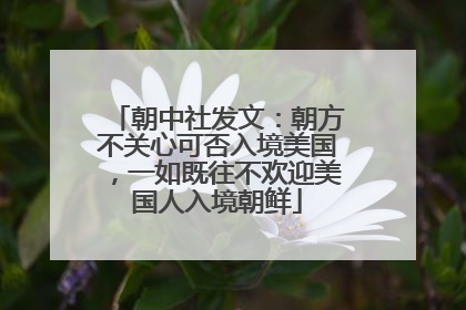 朝中社发文：朝方不关心可否入境美国，一如既往不欢迎美国人入境朝鲜