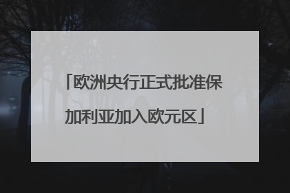 欧洲央行正式批准保加利亚加入欧元区
