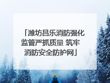潍坊昌乐消防强化监管严抓质量 筑牢消防安全防护网