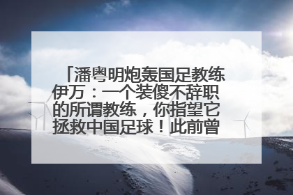 潘粤明炮轰国足教练伊万：一个装傻不辞职的所谓教练，你指望它拯救中国足球！此前曾多次发文评价国足