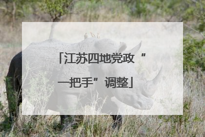 江苏四地党政“一把手”调整