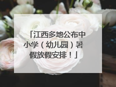 江西多地公布中小学（幼儿园）暑假放假安排！