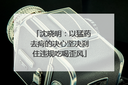 沈晓明：以猛药去疴的决心坚决刹住违规吃喝歪风