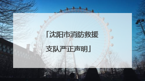 沈阳市消防救援支队严正声明