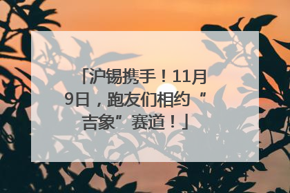 沪锡携手！11月9日，跑友们相约“吉象”赛道！