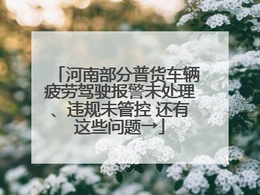 河南部分普货车辆疲劳驾驶报警未处理、违规未管控 还有这些问题→