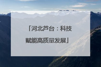 河北芦台：科技赋能高质量发展