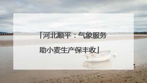 河北顺平：气象服务助小麦生产保丰收