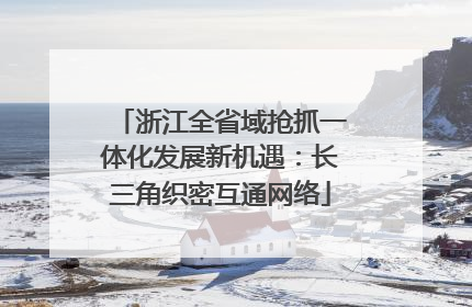 浙江全省域抢抓一体化发展新机遇：长三角织密互通网络