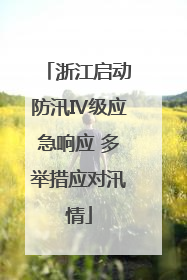 浙江启动防汛Ⅳ级应急响应 多举措应对汛情