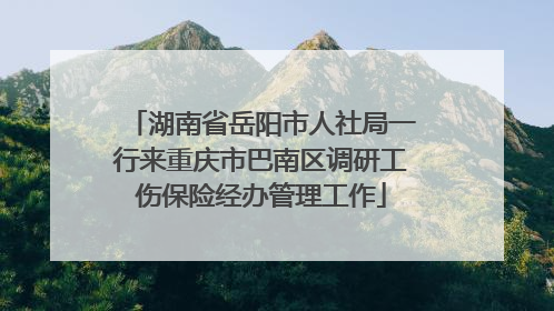 湖南省岳阳市人社局一行来重庆市巴南区调研工伤保险经办管理工作