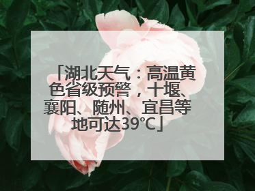 湖北天气：高温黄色省级预警，十堰、襄阳、随州、宜昌等地可达39℃