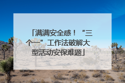 满满安全感！“三个一”工作法破解大型活动安保难题