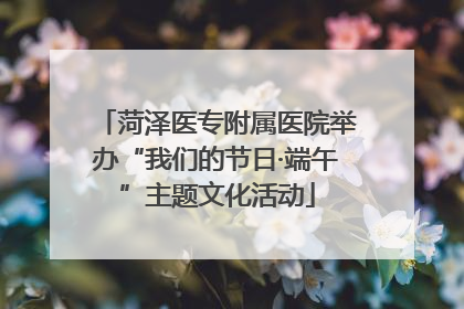 菏泽医专附属医院举办“我们的节日·端午”主题文化活动