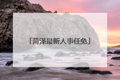 菏泽最新人事任免