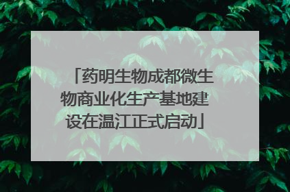 药明生物成都微生物商业化生产基地建设在温江正式启动