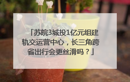 苏皖3城投1亿元组建轨交运营中心，长三角跨省出行会更丝滑吗？