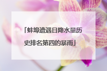 蚌埠遭遇日降水量历史排名第四的暴雨