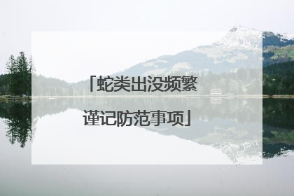 蛇类出没频繁 谨记防范事项