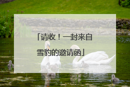 请收！一封来自雪豹的邀请函