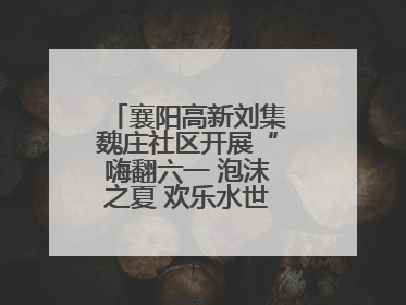 襄阳高新刘集魏庄社区开展“嗨翻六一 泡沫之夏 欢乐水世界”主题活动