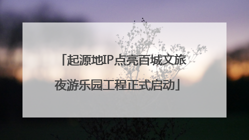 起源地IP点亮百城文旅夜游乐园工程正式启动