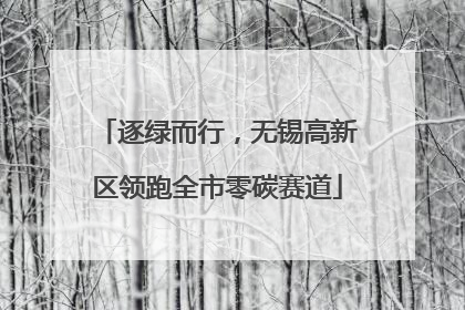 逐绿而行，无锡高新区领跑全市零碳赛道