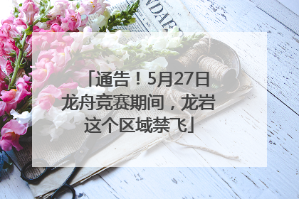 通告！5月27日龙舟竞赛期间，龙岩这个区域禁飞