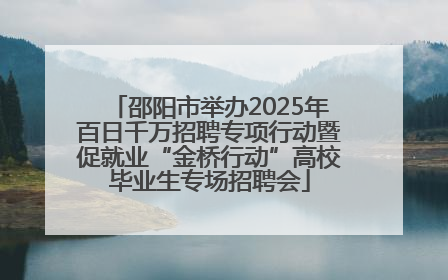 邵阳市举办2025年百日千万招聘专项行动暨促就业“金桥行动”高校毕业生专场招聘会