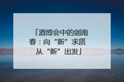 酒博会中的剑南春：向“新”求质 从“新”出发