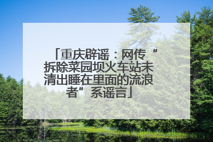 重庆辟谣：网传“拆除菜园坝火车站未清出睡在里面的流浪者”系谣言