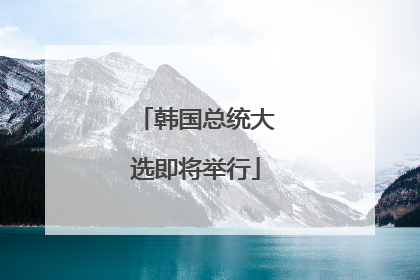 韩国总统大选即将举行