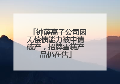 钟薛高子公司因无偿债能力被申请破产，招牌雪糕产品仍在售
