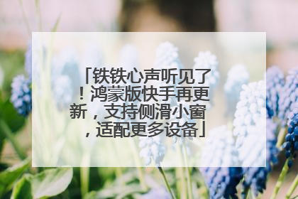 铁铁心声听见了！鸿蒙版快手再更新，支持侧滑小窗，适配更多设备