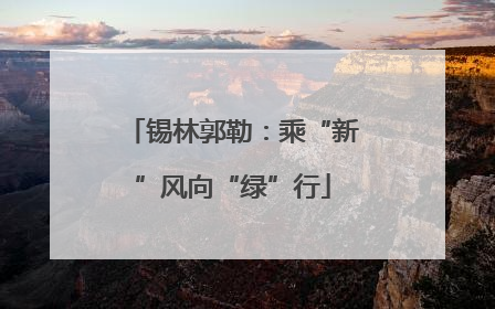 锡林郭勒：乘“新”风向“绿”行