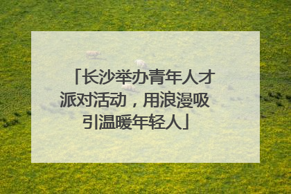 长沙举办青年人才派对活动，用浪漫吸引温暖年轻人