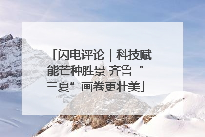 闪电评论｜科技赋能芒种胜景 齐鲁“三夏”画卷更壮美