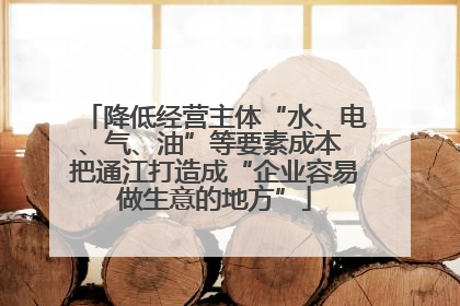 降低经营主体“水、电、气、油”等要素成本 把通江打造成“企业容易做生意的地方”