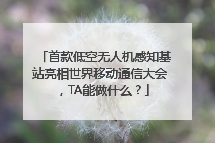 首款低空无人机感知基站亮相世界移动通信大会，TA能做什么？