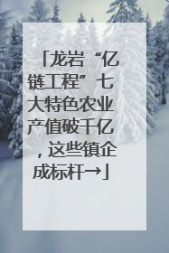 龙岩“亿链工程”七大特色农业产值破千亿，这些镇企成标杆→