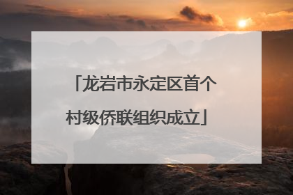 龙岩市永定区首个村级侨联组织成立