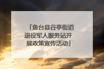 鱼台县谷亭街道退役军人服务站开展政策宣传活动