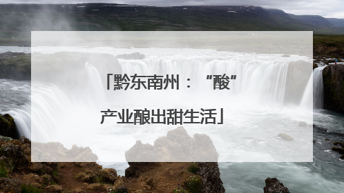 黔东南州：“酸”产业酿出甜生活