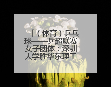 （体育）乒乓球——乒超联赛女子团体：深圳大学胜华东理工大学
