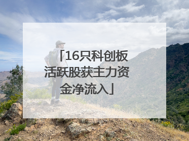 16只科创板活跃股获主力资金净流入
