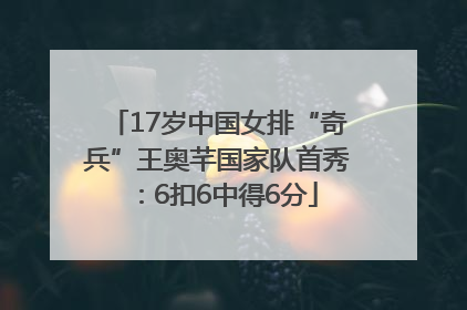 17岁中国女排“奇兵”王奥芊国家队首秀：6扣6中得6分