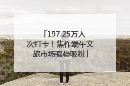 197.25万人次打卡！焦作端午文旅市场强势吸粉