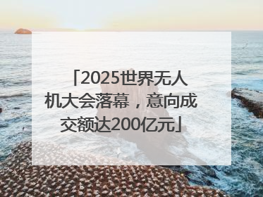 2025世界无人机大会落幕，意向成交额达200亿元