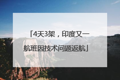 4天3架，印度又一航班因技术问题返航