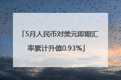 5月人民币对美元即期汇率累计升值0.93%